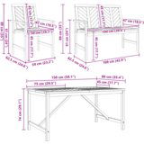  Set od 5 dijelova vrtne blagovaonice od masivnog drva akacije | shoptok.hr