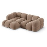 Cosmopolitan Design Rjava žametna kotna sedežna garnitura (levi kot/z ležalnikom) Loretto – | Shoptok.si