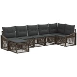 vidaXL Vrtna sedežna garnitura 7 pcs Siva poli ratan, (5000269268) | Shoptok.si