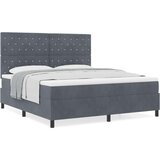 Box Spring Krevet s Madracem Tamno Siva Super King Baršun | shoptok.hr