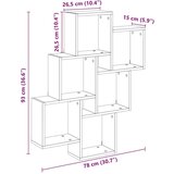 vidaXL Zidna kockasta polica Artisan hrast 78x15x93 cm izrađeno drvo | shoptok.hr