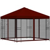  Vrtna sjenica sa stranicama 3 x 3 m Tamno crvena | shoptok.hr