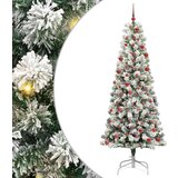 vidaXL Umjetno božićno drvce s nogom Zelena i bijela 210 cm PVC | shoptok.hr