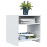  Noćni ormarići od iverice 2 kom visoki sjaj bijeli 40x30x40 cm | shoptok.hr