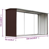  Vrtna ostava za drva od pocinčanog čelika 330x92x153 cm smeđa | Eponuda.ba