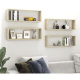 vidaXL Stenske police kockaste 4 kosi sonoma hrast 80x15x26,5 cm, (20620565) cene