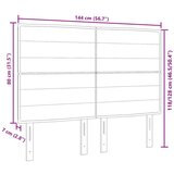  LED glava kreveta S LED lampica Sivo-smeđa 144 cm Poliester | shoptok.hr