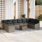 vidaXL set vrtnih sofa od 11 dijelova s jastucima sivi poly ratan akacija Cijene