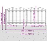  Ograda vrata Ostalo Siva 400 x 175 cm Čelik | shoptok.hr