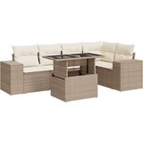 vidaXL 6-dijelni set vrtnih sofa s jastucima bež od poliratana | shoptok.hr