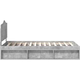  Okvir za krevet s uzglavljem Betonska siva 100 x 200 cm | shoptok.hr