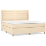  Box spring postelja z vzmetnico krem 180x200 cm blago | Shoptok.si
