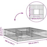 Gabionski uzdignuti krevet Srebrno 100 x 100 x 20 cm - 100 x 100 x 20 cm | shoptok.hr