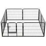 vidaXL Ograda za pse z 8 jeklenimi paneli 60x80 cm črne barve | Shoptok.si