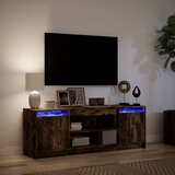 TV ormarić s LED svjetlima boja hrasta 139,5x34x50 cm drveni | Eponuda.com