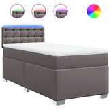 vidaXL Krevet s oprugama i madracem sivi 80 x 200 cm od umjetne kože | shoptok.hr
