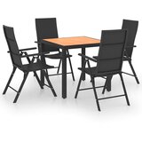  5-dijelni vrtni blagovaonski set crno-smeđi Crna | Shoptok.si