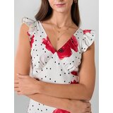 Sinsay Midi haljina s točkicama i motivom makova | shoptok.hr