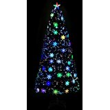  Božićno drvce s LED pahuljama crno 180 cm optička vlakna | shoptok.hr