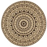 vidaXL Preproga iz jute s temno rjavim potiskom ročno izdelana 150 cm, (20959928) | Shoptok.si