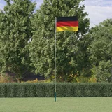 vidaXL Nemška zastava in drog 5,55 m aluminij