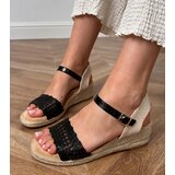 Gemre Black wedge sandals with a braided strap Ameliz | shoptok.hr