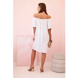 Kesi Włoski Women's viscose dress with tied sleeves white | shoptok.hr