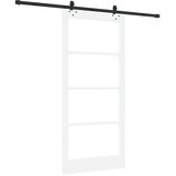  Klizna vrata Bijelo 93 x 202 cm Masivna borovina i staklo | shoptok.hr