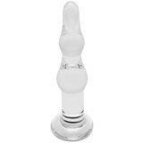 Rimba Dolly - valovit analni stekleni dildo (prosojen) | Shoptok.si