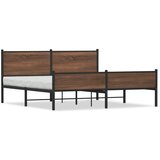 Maison Chic Kovinski Posteljni okvir - Dvoposteljna postelja - Zakonska postelja brez vzmetnice rjavi hrast 160x200 cm, (21694026) Cene