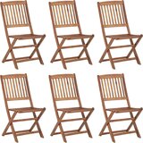 Maison Chic Zložljivi Vrtni Stoli - Stol za vrti 6 kosov z blazinami trden akacijev les JS3123, (21876092) | Shoptok.si