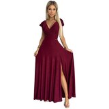 Numoco Women's shiny long dress with a neckline Cene