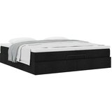 vidaXL Otomanski okvir kreveta s madracima crni 200x200cm od tkanine | shoptok.hr