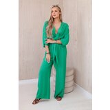 Kesi Włoski Women's Viscose Set Top with Tie Down + Pants - Green | Eponuda.ba