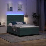  Postelja s pomičnim dnom in vzmetnico & LED Temno zelena 160x200 cm Žamet, (22050763) | Shoptok.si