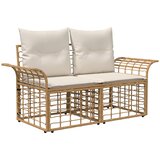  Set vanjskih sofa 5 kom. Prirodna i krema bijela Poliester | shoptok.hr