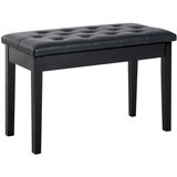 Nesta Klavirski stol v podeželskem slogu, s prostorom za shranjevanje, gumijasti les, črno umetno usnje, 76x36x50 cm za glasbenike, (5000493443) Slike
