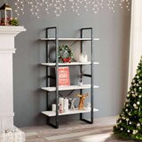 vidaXL Knjižna omara 4-nadstropna bela 80x30x140 cm trdna borovina | Shoptok.si