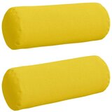 vidaXL valjkasti jastučići 2 pcs svijetlo žuta Ø 25 x 70 cm tkanina | shoptok.hr