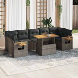  8-dijelni set vrtnih sofa od poliratana s jastucima sivi bagrem | shoptok.hr