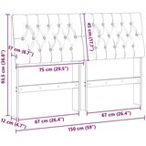 vidaXL tapecirani uzglavlje svijetlo siva 150 cm čvrsto borovo drvo | shoptok.hr