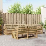  Set vanjskih sofa 7 kom. Bijela i bež Poliester Smeđa 325,5 x 166,5 x 73 cm | shoptok.hr
