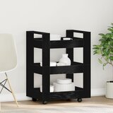 vidaXL Kuhinjski voziček črn 60x45x80 cm inženirski les Črni hrast | Shoptok.si