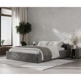Maison de Rêve Temno siva oblazinjena zakonska postelja s prostorom za shranjevanje z letvenim dnom 200x200 cm Solvo – | Shoptok.si