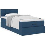vidaXL Otomanski posteljni okvir z vzmetnico moder 100x200 cm blago Cene