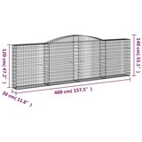  Gabionska košara s lukom 400x30x120/140 cm pocinčano željezo | shoptok.hr