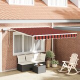 vidaXL ročna retraktibilna tenda z LED osvetlitvijo oranžne in rjave barve 300x250 cm Cene