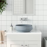 Nadgradni umivaonik sivi okrugli Φ 41 x 14 cm keramički | shoptok.hr