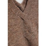 Marisse Dark Beige V-Neck Sweater | shoptok.hr