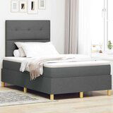 vidaXL Box Spring Krevet s madracem & LED Tamno siva 120x190 cm Tkanina | shoptok.hr